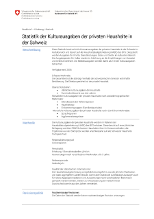 Statistik der Kulturausgaben der privaten Haushalte in der Schweiz