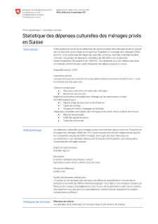 Statistique des dépenses culturelles des ménages privés en Suisse