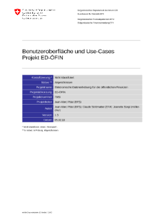 Benutzeroberfläche und Use-Cases, Projekt ED-ÖFIN, V.1.3