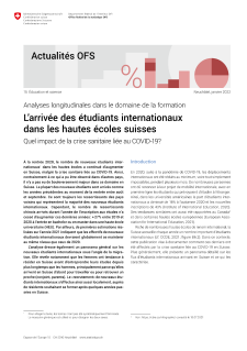 L'arrivée des étudiants internationaux dans les hautes écoles suisses