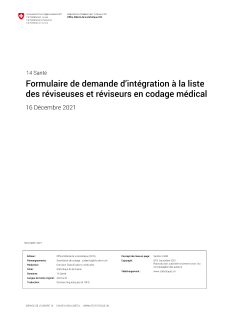Formulaire de demande d'intégration dans la liste des réviseuses et réviseurs en codage médical