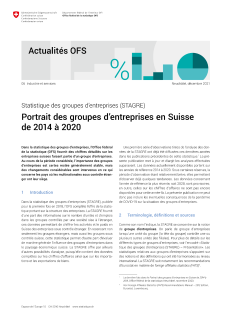Portrait des groupes d'entreprises en Suisse 2014-2020