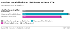 Anteil der Hauptbibliotheken, die E-Books anbieten, 2020