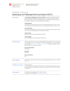 Statistique de l'hébergement touristique