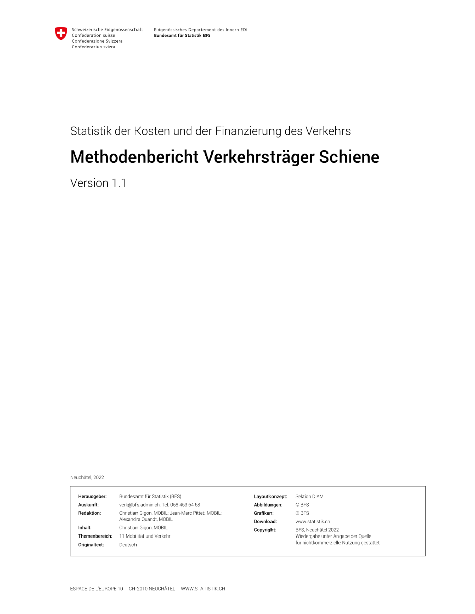 Methodenbericht Verkehrsträger Schiene