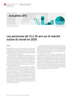 Les personnes de 15 à 29 ans sur le marché suisse du travail en 2020