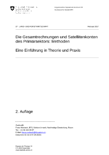 Die Gesamtrechnungen und Satellitenkonten des Primärsektors: Methoden