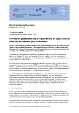 Prévoyance professionnelle: des prestations en capital plus de deux fois plus élevées pour les hommes