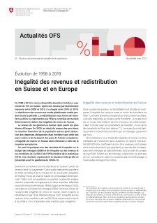 Inégalité des revenus et redistribution en Suisse et en Europe