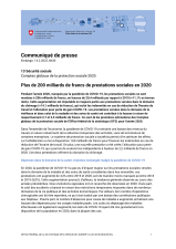 Plus de 200 milliards de francs de prestations sociales en 2020