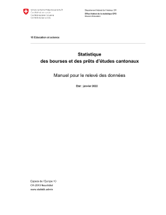 Statistique des bourses et prêts d'études cantonaux - Manuel technique