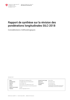 Rapport de synthèse sur la révision des
pondérations longitudinales SILC-2018