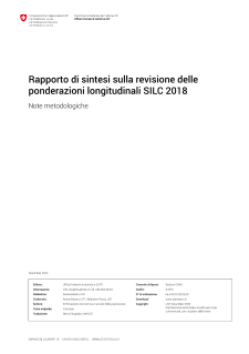 Rapporto di sintesi sulla revisione delle ponderazioni longitudinali SILC-2018