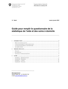 Guide pour remplir le questionnaire de la statistique de l'aide et des soins à domicile