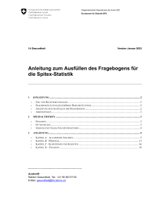 Anleitung zum Ausfüllen des Erhebungsbogens für die Spitex-Statistik