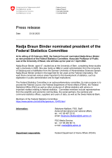 Nadja Braun Binder nominated president of the Federal Statistics Committee