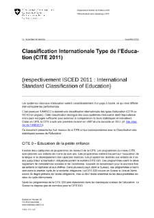 Classification internationale type d'éducation (CITE 2011)