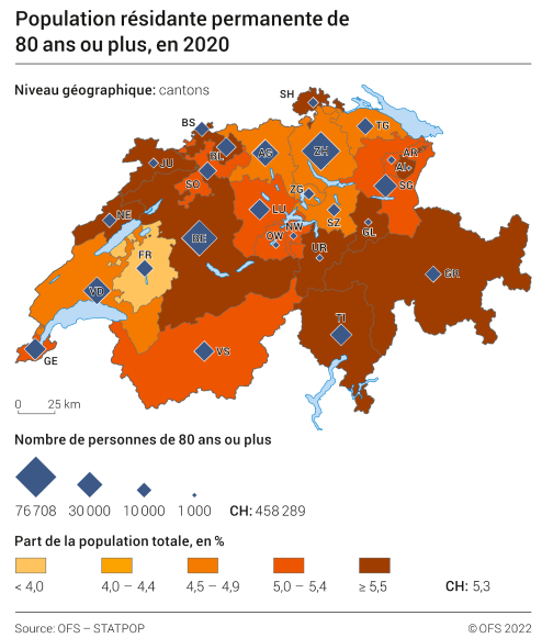 Population résidante permanente de 80 ans ou plus
