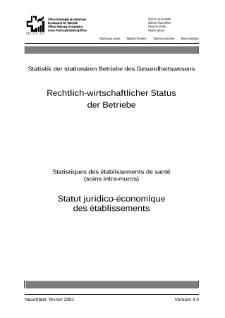 Statistique des hôpitaux, Statut juridico-économique