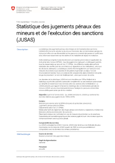 Statistique des jugements pénaux des mineurs et de l'exécution des sanctions