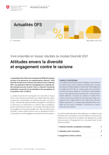 Vivre ensemble en Suisse: résultats du module Diversité 2021