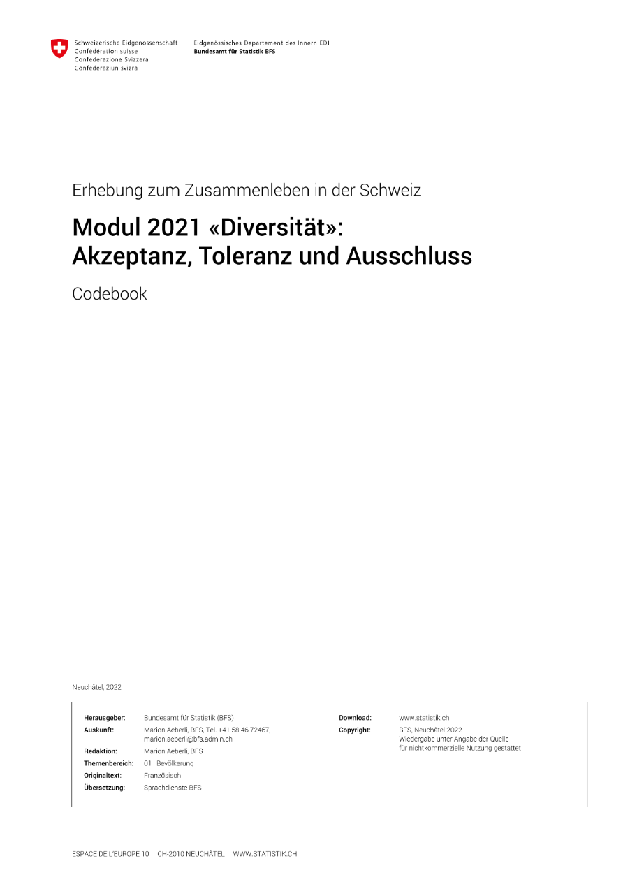 Fragebogen und Codebook 2021