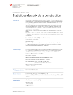 Statistique des prix de la construction
