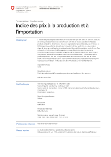 Indice des prix à la production et à l'importation