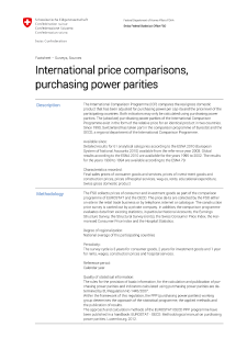International price comparisons, purchasing power parities