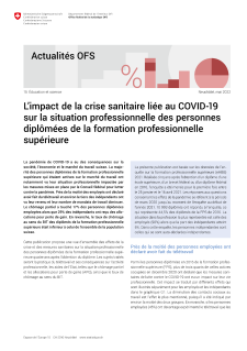 L'impact de la crise sanitaire liée au COVID-19 sur la situation professionnelle des personnes diplômées de la formation professionnelle supérieure