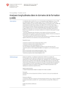 Analyses longitudinales dans le domaine de la formation