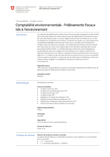 Comptabilité environnementale - Prélèvements fiscaux liés à l'environnement