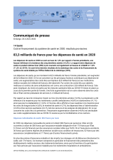 83,3 milliards de francs pour les dépenses de santé en 2020