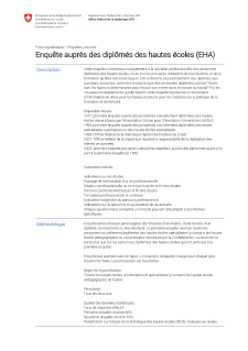 Enquête auprès des personnes diplômées des hautes écoles