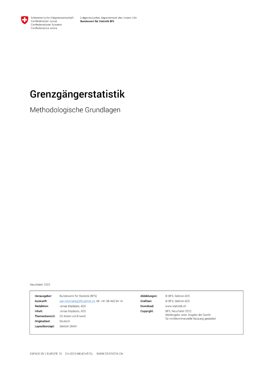 Grenzgängerstatistik (GGS) - Methodologische Grundlagen