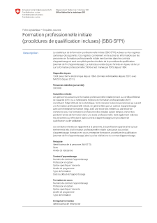 Formation professionnelle initiale (procédures de qualification incluses)