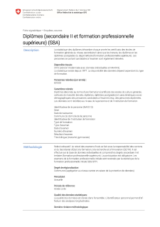 Diplômes (degré secondaire II et formation professionnelle supérieure)