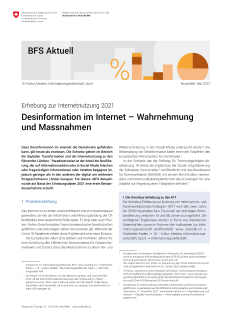 Desinformation im Internet - Wahrnehmung und Massnahmen