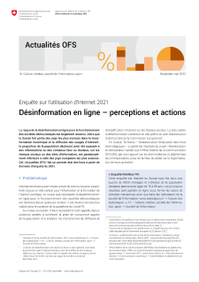 Désinformation en ligne - perceptions et actions
