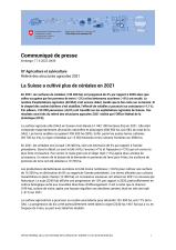 La Suisse a cultivé plus de céréales en 2021