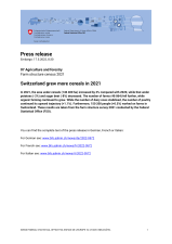 Switzerland grew more cereals in 2021