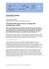 Contrazione delle spese di ricerca e sviluppo della Confederazione nel 2021