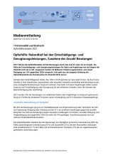 Opferhilfe: Rekordtief bei den Entschädigungs- und Genugtuungsleistungen, Zunahme der Anzahl Beratungen