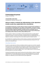 Aide aux victimes: montants des indemnisations et des réparations morales au plus bas, augmentation des consultations
