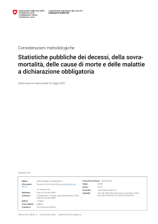 Statistiche pubbliche dei decessi, della sovramortalità, delle cause di morte e delle malattie a dichiarazione obbligatoria