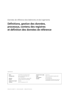 Données de référence des bâtiments et des logements