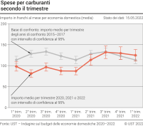 Spese per carburanti secondo il trimestre
