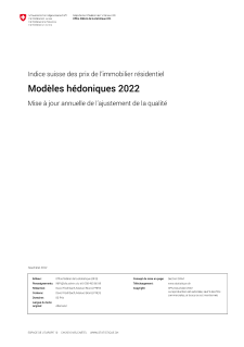 Modèles hédoniques 2022