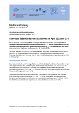 Schweizer Detailhandelsumsätze sinken im April 2022 um 5,1%