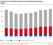 Anzahl neue IV-Rentenbeziehende nach Sozialleistungsbezug im Vorjahr